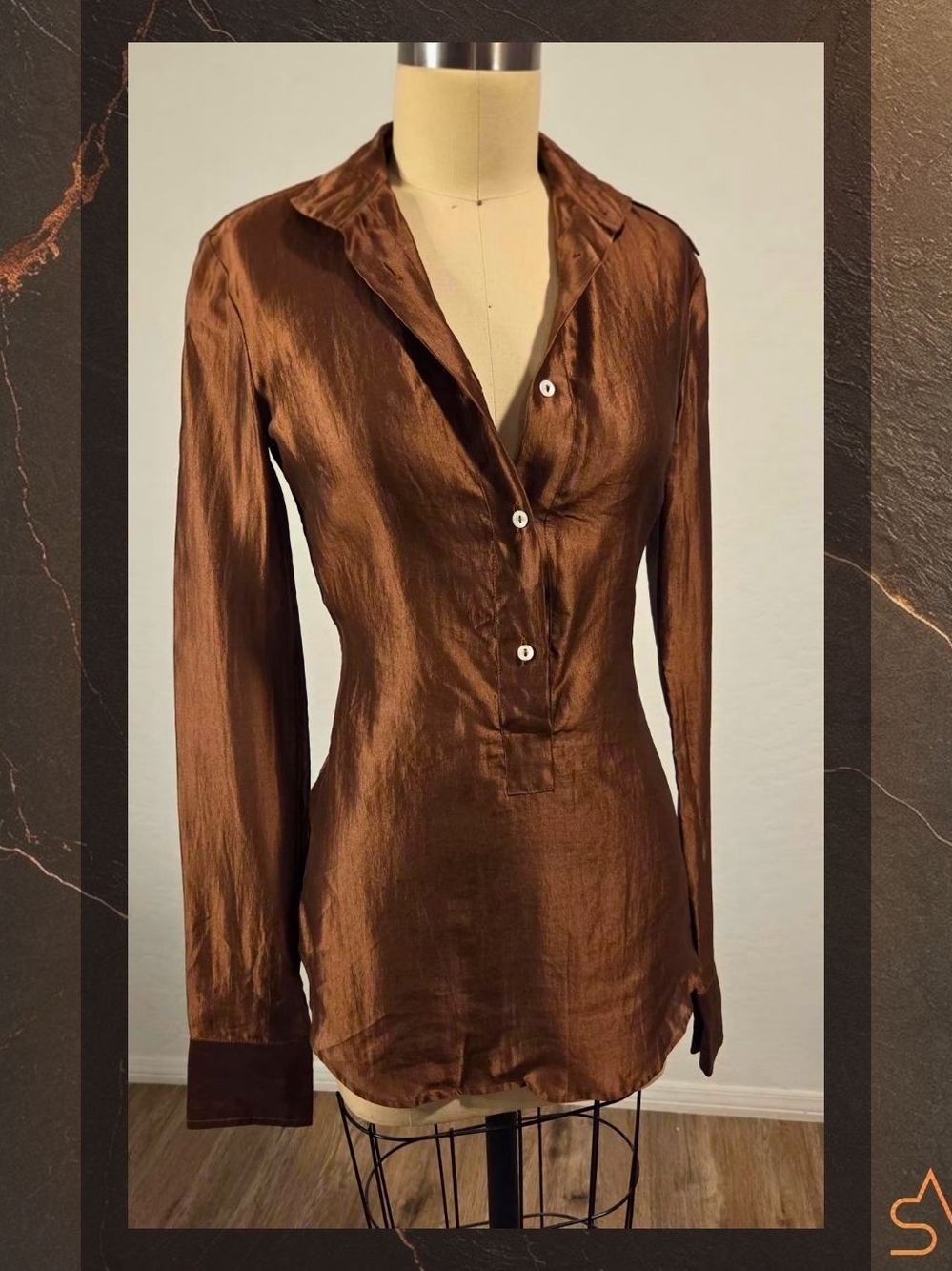 Dolce & Gabbana Early 2000s Office Siren Silk Tailored Blouse Size XS